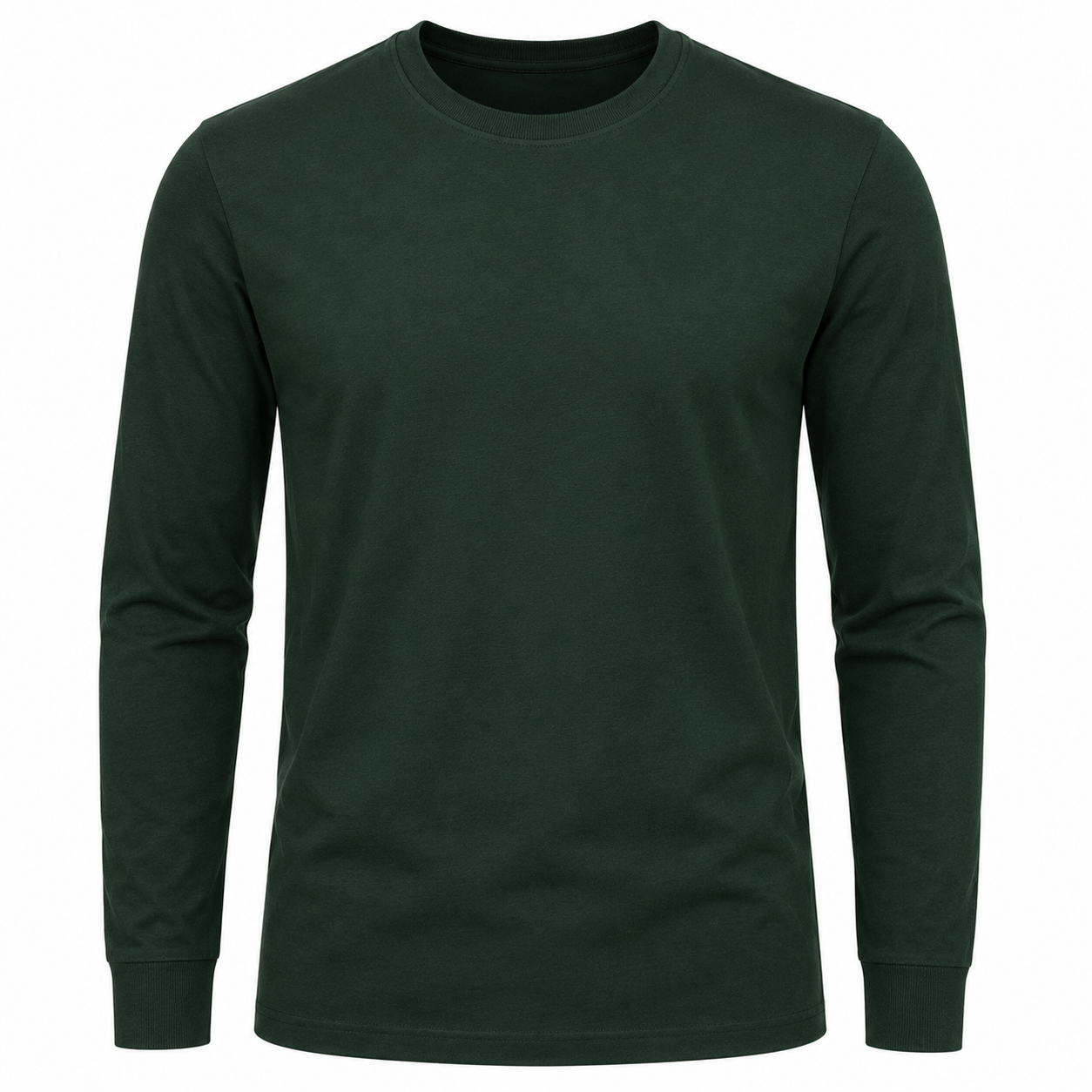 Premium Dark Green Long Sleeve Cotton T-Shirt | coolemanwear