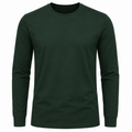 Premium Dark Green Long Sleeve Cotton T-Shirt | coolemanwear