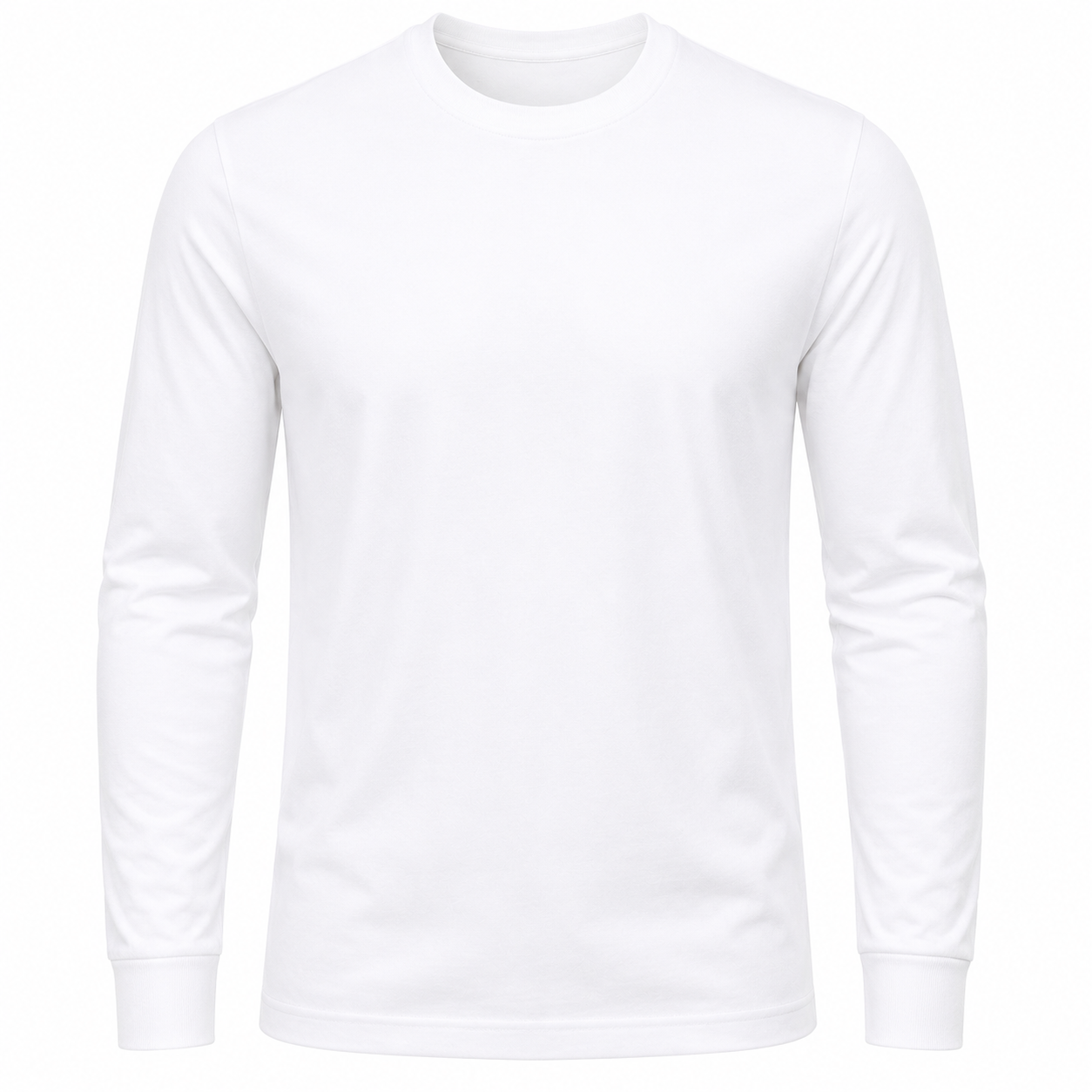 Premium White Long Sleeve Cotton T-Shirt | coolemanwear